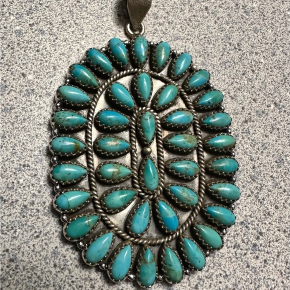 HUGE STATEMENT SOUTHWESTERN TURQUOISE PENDANT